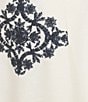 A Loves A Woven Embroidered High Rise Pocketed A-Line Flounce Midi Coordinating Skirt, Color:White/Navy - Image 4