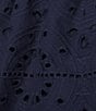Color:Indigo - Image 4 - Coordinating High Rise Eyelet Embroidered Scalloped Hem Tiered A-Line Coordinating Midi Skirt