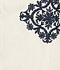 A Loves A Woven Embroidered Sleeveless Tank Strap Sweetheart Neckline Cropped Coordinating Bralette Top, Color:White/Navy - Image 4