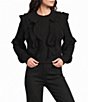 A Loves A Crew Neck Long Sleeve Ruffle Sweater - Image 1