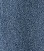 Color:Vintage Blue - Image 4 - Denim 3/4 Puffed Sleeve Pleated Shoulder Tie Neck Denim Top