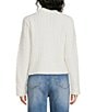 A Loves A Denim Cuffed Collared Long Sleeve Cable Knit Sweater - Image 4