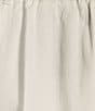 Color:Ivory - Image 4 - Denim High Elastic Waist Belted A-Line Midi Skirt