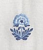 Color:Ivory/Blue - Image 3 - Embroidered Floral Print Split V-Neck Ruffle Cap Sleeve Side Pocket Tiered A-Line Mini Dress