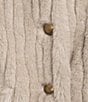 A Loves A Faux Fur Round Neck Long Bubble Sleeve Button Front Jacket - Image 4