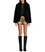 A Loves A Faux Fur V-Neck Long Sleeve Short Jacket - Image 3