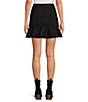 Color:Black - Image 2 - Faux Suede High Rise Ruffle Hem Mini Skirt