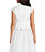 A Loves A Floral Lace Mandarin Collar Sleeveless Button Front Ruffle Hem Top - Image 2
