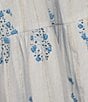A Loves A Floral Metallic Paisley Print Surplice V-Neck Short Ruffled Sleeve Tiered Maxi Dress, Color:Ice Blue - Image 3