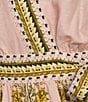 A Loves A Floral Print Surplice V-Neck Long Bubble Sleeve Wrap Above the Knee A-Line Dress, Color:Pink/Ivory - Image 3