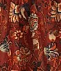 A Loves A Floral Print Woven Ruffled Platter Collar Long Balloon Sleeve Coordinating Button Front Blouse, Color:Rouge - Image 4