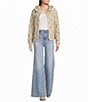 A Loves A Floral Printed Collared Scoop Neck Long Sleeve Reversible Quilted Jacket - Image 6