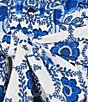 A Loves A Floral Printed Linen Blend Long Sleeve V-Neck Self Tie Maxi Dress, Color:Blue/Multi - Image 3