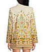 A Loves A Floral Woven Notch Lapel Long Sleeve Button Front Mid Length Coordinating Blazer, Color:Ivory/Multi - Image 2