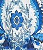A Loves A Floral Woven Split Round Neck Long Sleeve Mini Tunic Dress, Color:Blue Multi. - Image 3