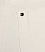 Color:White - Image 4 - High Rise Frayed Cut Off Hem Belted Stretch Denim Shorts