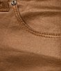 Color:Camel - Image 4 - High Rise Skinny Coated Denim Jeans