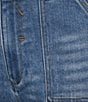 Color:Medium Wash - Image 4 - High Rise Wide Leg Patch Pocket Denim Jeans