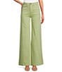 A Loves A High Rise Wide Leg Patch Pocket Utility Jeans, Color:Antique Jade - Image 1