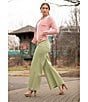 A Loves A High Rise Wide Leg Patch Pocket Utility Jeans, Color:Antique Jade - Image 5