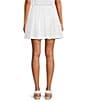Color:White - Image 2 - High Waisted Pleated Linen Coordinating Mini Skirt