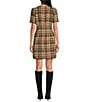 A Loves A Lantern Bow Plaid Crew Neck Short Sleeve Mini Dress - Image 2