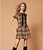 A Loves A Lantern Bow Plaid Crew Neck Short Sleeve Mini Dress - Image 4