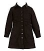 Color:Black - Image 1 - Little Girls 2T-6X Button Front Suede Dress