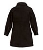 Color:Black - Image 2 - Little Girls 2T-6X Button Front Suede Dress