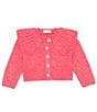 Color:Hot Berry - Image 1 - Little Girls 2T-6X Capelet Collar Sweater