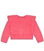 Color:Hot Berry - Image 2 - Little Girls 2T-6X Capelet Collar Sweater