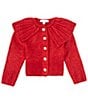 Color:Scarlet - Image 1 - Little Girls 2T-6X Capelet Collar Sweater