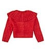 Color:Scarlet - Image 2 - Little Girls 2T-6X Capelet Collar Sweater