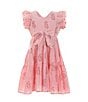 Color:Soft Pink - Image 1 - Little Girls 2T-6X Flutter Sleeve Maxi Dress