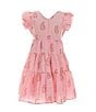 Color:Soft Pink - Image 2 - Little Girls 2T-6X Family Matching Flutter Sleeve Maxi Dress