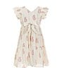 Color:Ivory - Image 1 - Little Girls 2T-6X Flutter Sleeve Maxi Dress