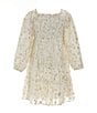 A Loves A Little Girls Long Sleeve Tiered Lurex Midi Dress, Color:Winter White - Image 2