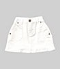 Color:White - Image 1 - Little Girls 2T-6X Oversized Front Pocket Denim Mini Skirt