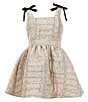 A Loves A Little Girls Glitter Velvet Bow Party Dress, Color:Cream - Image 1