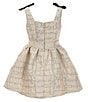 A Loves A Little Girls Glitter Velvet Bow Party Dress, Color:Cream - Image 2