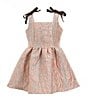 A Loves A Little Girls Glitter Velvet Bow Party Dress, Color:Blush - Image 1
