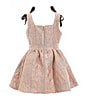 A Loves A Little Girls Glitter Velvet Bow Party Dress, Color:Blush - Image 2