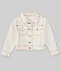Color:Ivory - Image 1 - Little Girls 2T-6X Puff Sleeve Denim Jacket