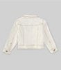 Color:Ivory - Image 2 - Little Girls 2T-6X Puff Sleeve Denim Jacket