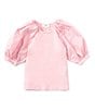 Color:Blush - Image 1 - Little Girls 2T-6X Puff Sleeve Pullover Blouse