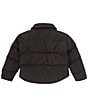 Color:Black - Image 2 - Little Girls 2T-6X Puffer Jacket with Faux Fur Collar