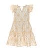 Color:Daffodil - Image 1 - Little Girls 2T-6X Family Matching Ruffle Cap Sleeve Embroidered Dress