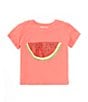 Color:Pink - Image 1 - Little Girls 2T-6X Short Sleeve Glitter T-Shirt
