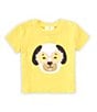 Color:Daffodil - Image 1 - Little Girls 2T-6X Short Sleeve Glitter Puppy Dog T-Shirt