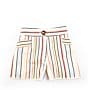Color:Rose Coral - Image 1 - Little Girls 2T-6X Striped Mini Trouser Short